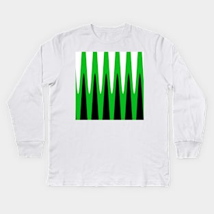 Wave Design Green Kids Long Sleeve T-Shirt